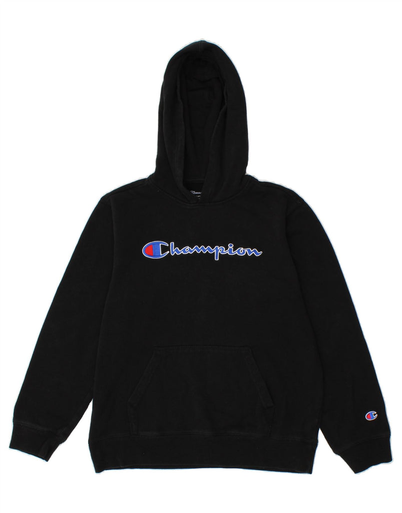 CHAMPION Boys Graphic Hoodie Jumper 15-16 Years XL  Black Cotton Vintage Champion and Second-Hand Champion from Messina Hembry 