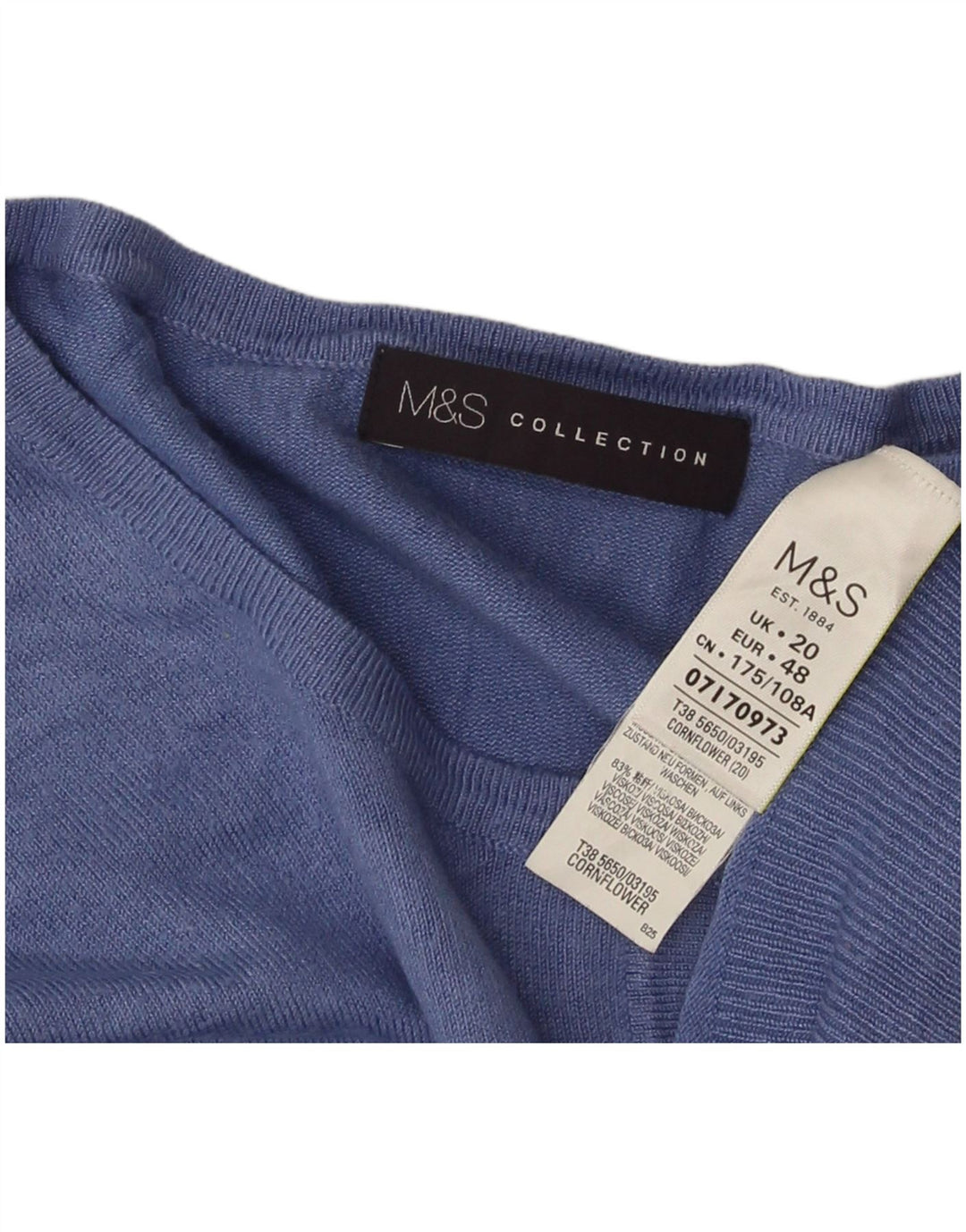 Marks & Spencer Womens Cardigan Sweater UK 20 2XL Blue Viscose
