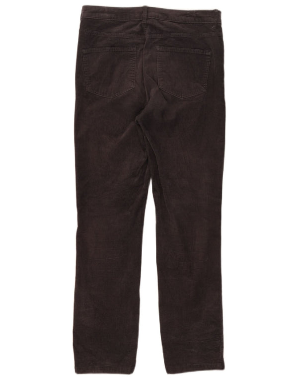 Marks & Spencer Womens Straight Corduroy Trousers UK 12 Medium W30 L27 Grey