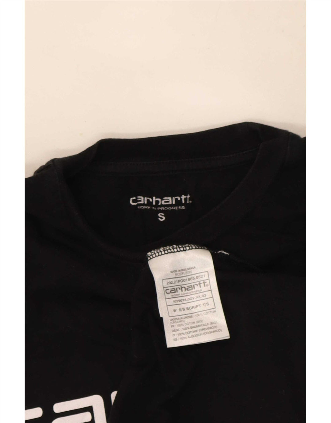 Carhartt Mens Graphic T-Shirt Top Small Black Cotton
