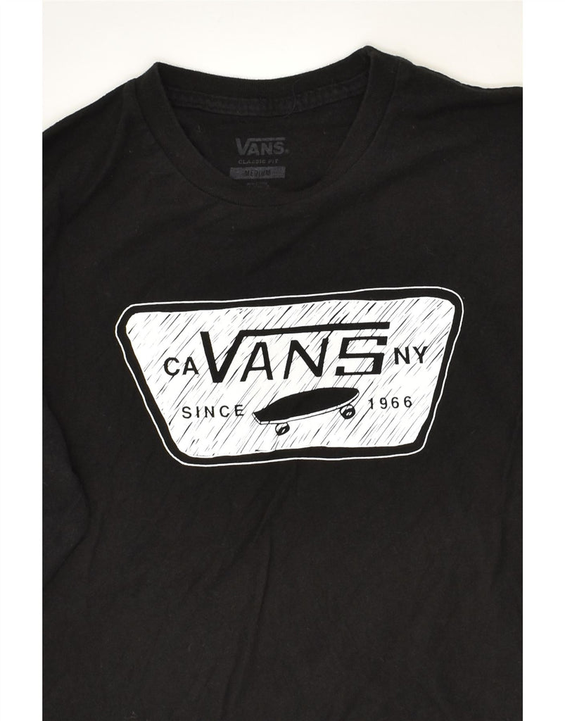 VANS Mens Classic Fit Graphic Top Long Sleeve Medium Black Cotton | Vintage Vans | Thrift | Second-Hand Vans | Used Clothing | Messina Hembry 