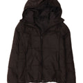 Adidas Womens Hooded Padded Jacket UK 8/10 Small Black Polyester