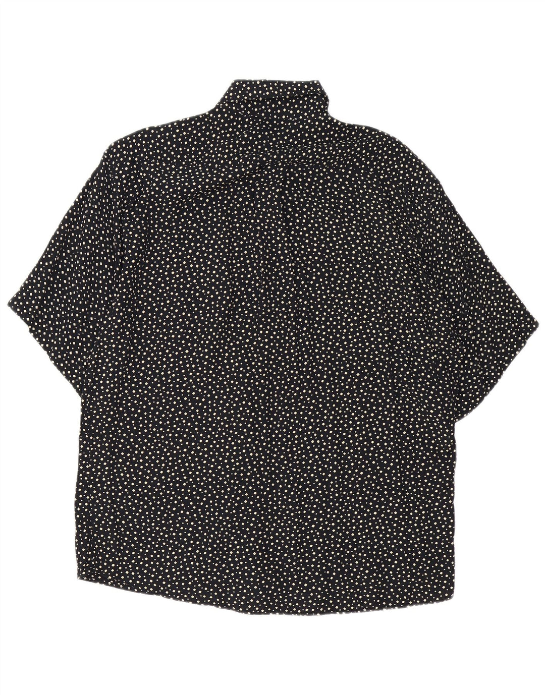 Vintage Mens Short Sleeve Shirt Medium Black Spotted