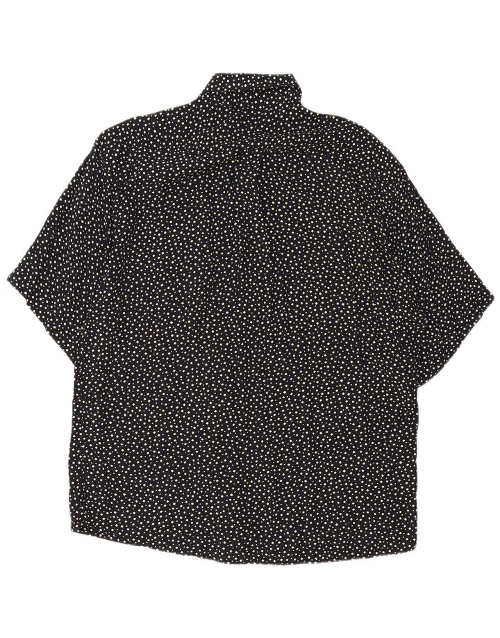 Vintage Mens Short Sleeve Shirt Medium Black Spotted