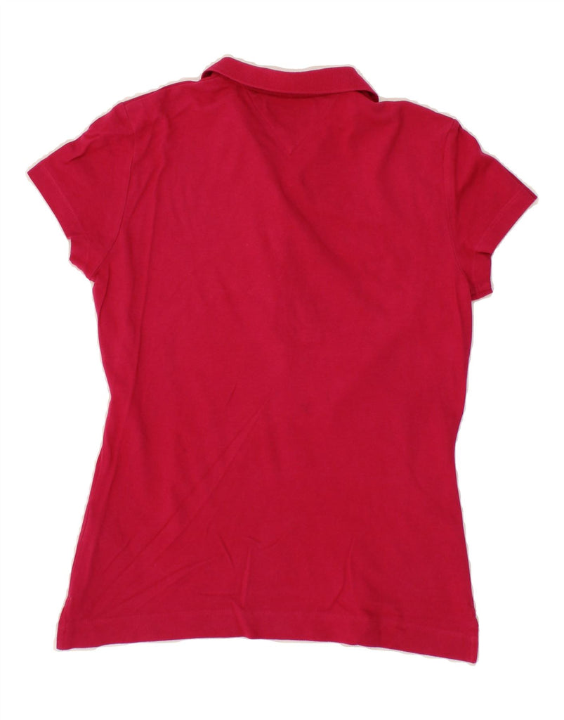 TOMMY HILFIGER Womens Slim Fit Polo Shirt UK 12 Medium Pink Cotton Vintage Tommy Hilfiger and Second-Hand Tommy Hilfiger from Messina Hembry 