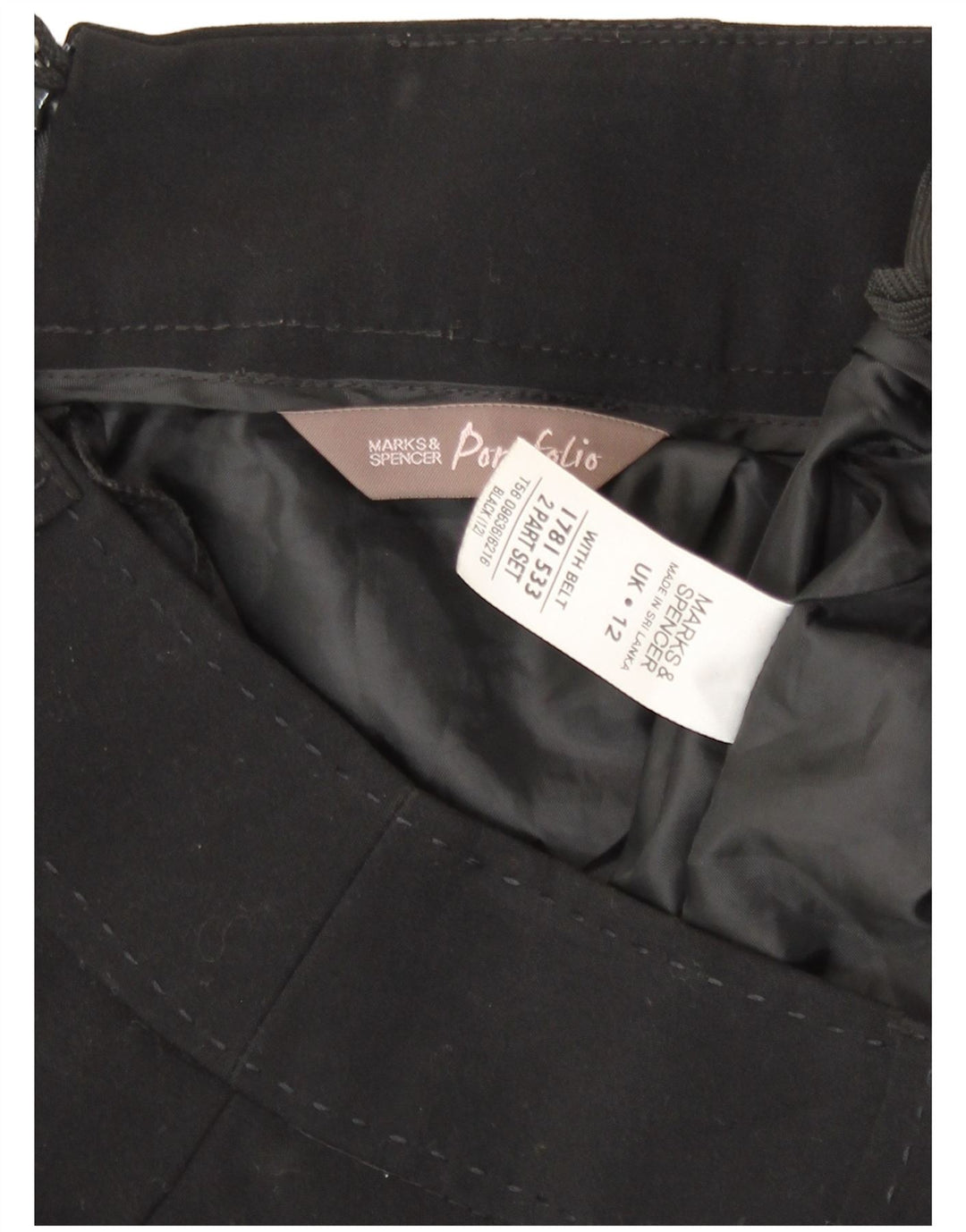 Marks & Spencer Womens Pencil Skirt UK 12 Medium W30  Black Polyester