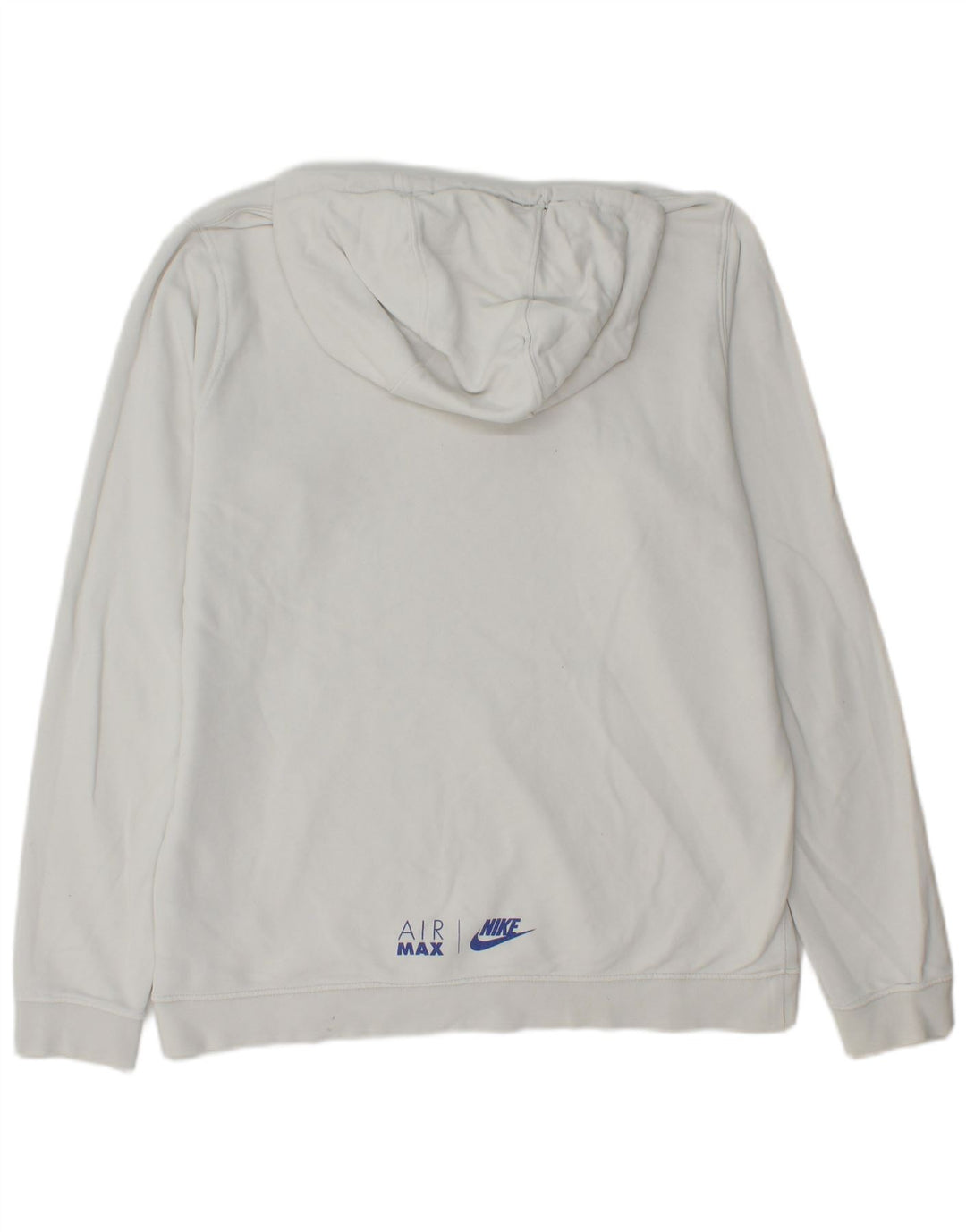 NIKE Mens Graphic Hoodie Jumper Large White Cotton