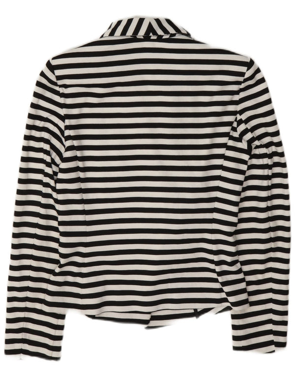 Marks & Spencer Womens Blazer Jacket UK 10 Small Navy Blue Striped Nautical