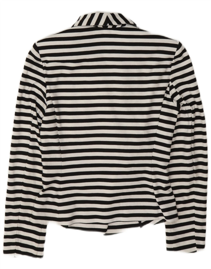 Marks & Spencer Womens Blazer Jacket UK 10 Small Navy Blue Striped Nautical