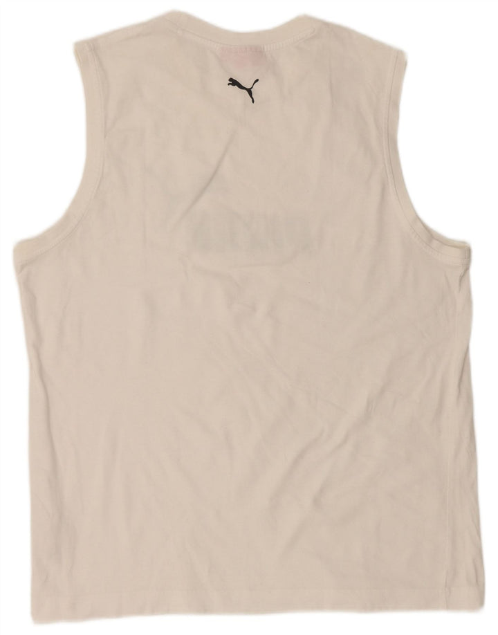 Puma Mens Graphic Vest Top XL White Cotton