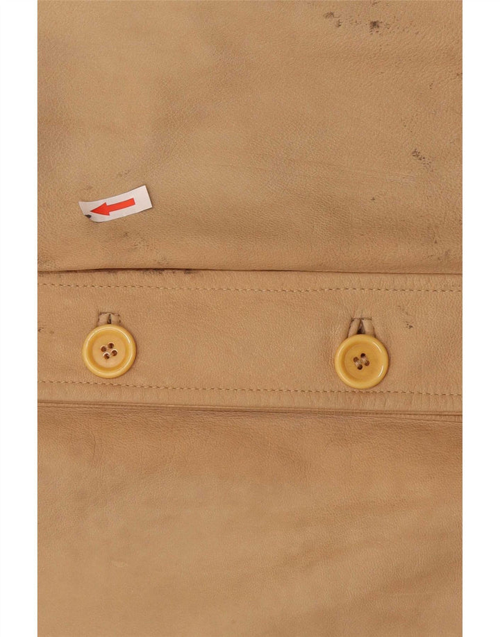 Vintage Mens Leather Jacket IT 52 XL Beige