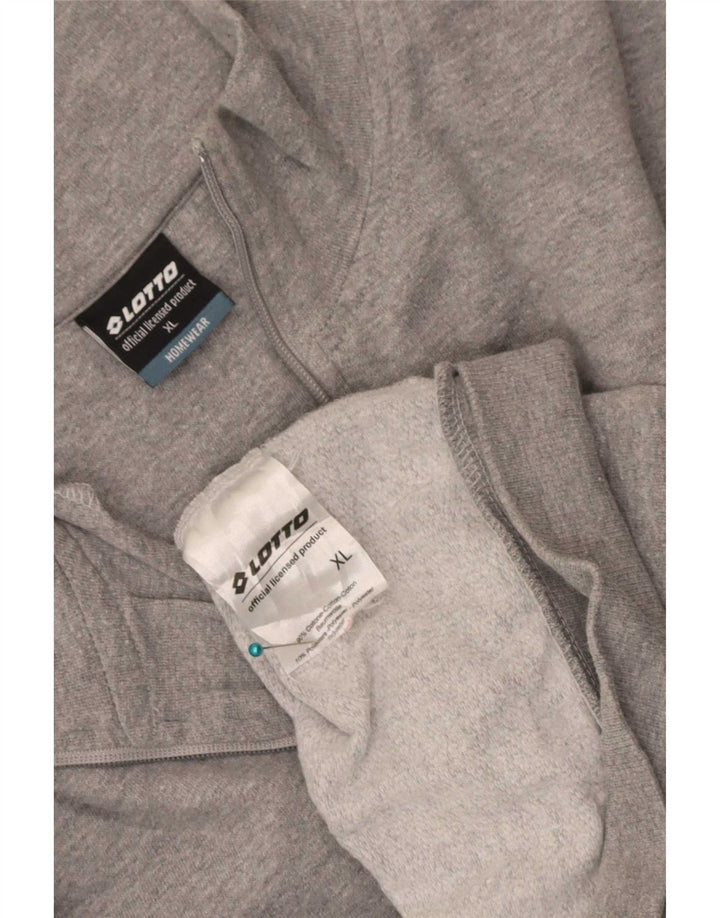 Lotto Womens Tracksuit Top Jacket UK 18 XL Grey Cotton