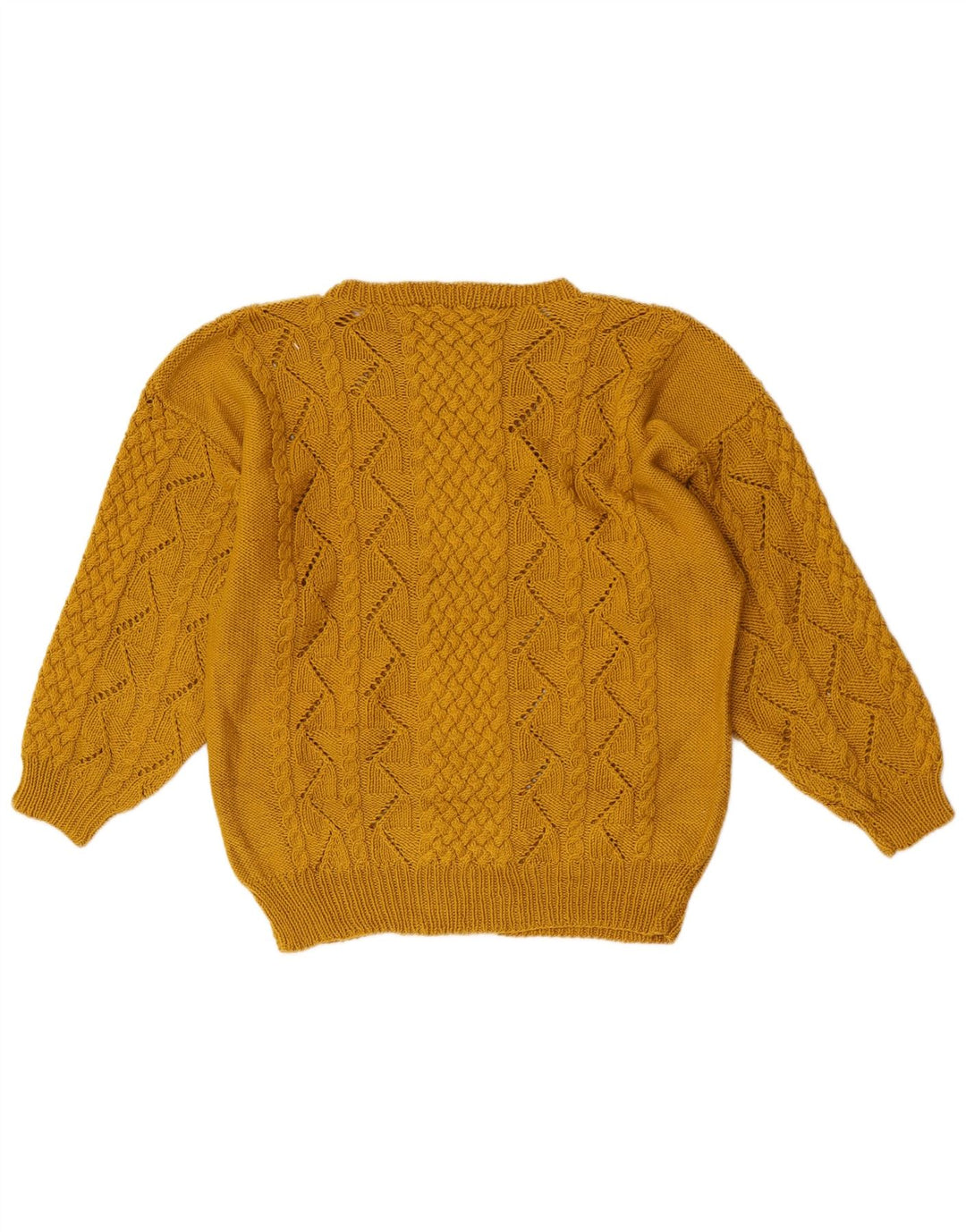 Vintage Womens Boat Neck Jumper Sweater UK 14 Medium Yellow