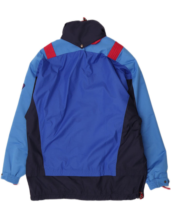 Degre 7 Mens Hooded Anorak Jacket UK 42 XL Navy Blue Colourblock Polyester