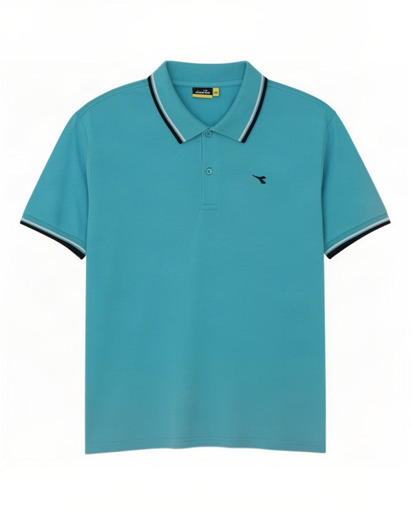 Diadora Mens Polo Shirt 2XL Blue Cotton