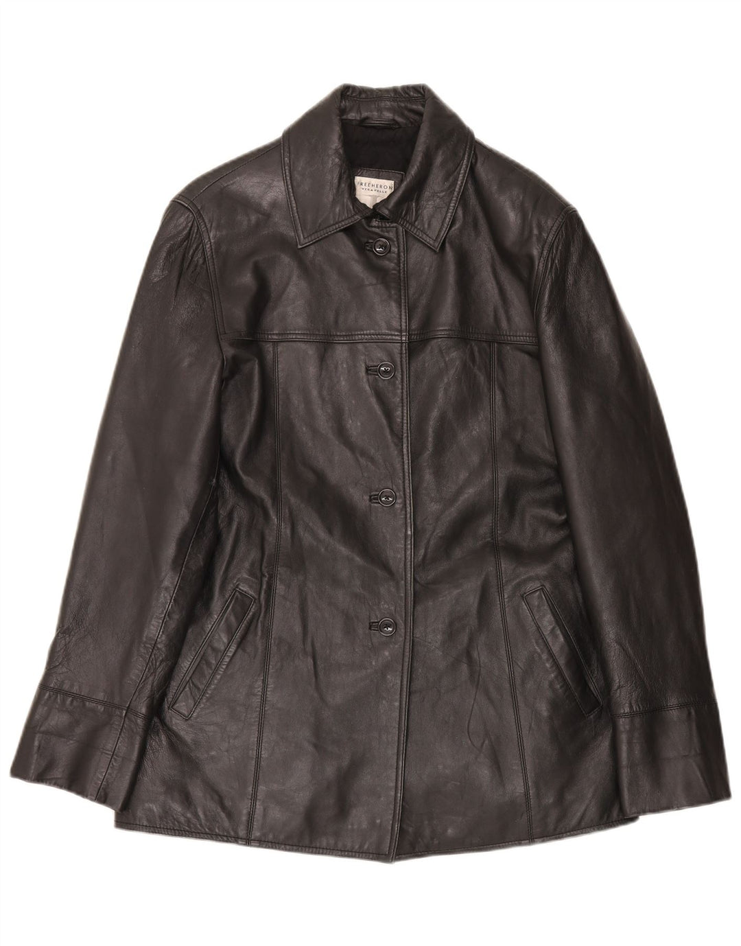 Conbipel Womens Leather Jacket IT 45 Medium Black
