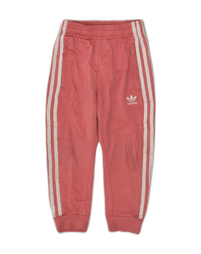 ADIDAS Girls Tracksuit Trousers Joggers 4-5 Years Pink Polyester | Vintage Adidas | Thrift | Second-Hand Adidas | Used Clothing | Messina Hembry 