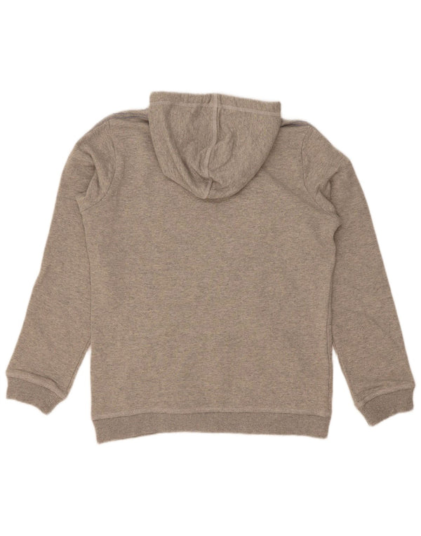 Adidas Womens Graphic Hoodie Jumper IT 46 Large Grey Flecked Cotton