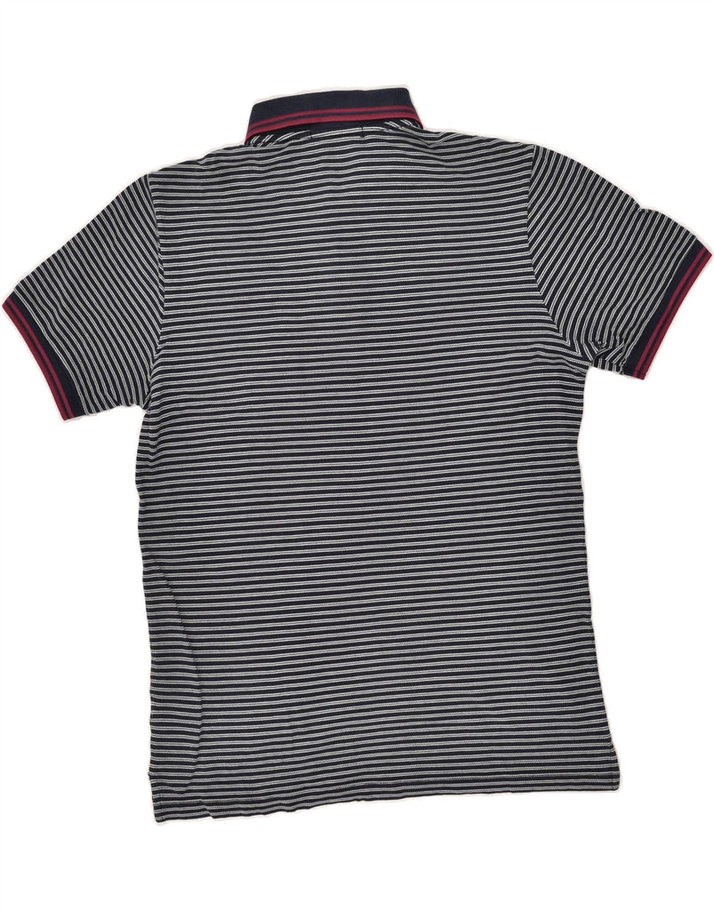 FRED PERRY Mens Polo Shirt Small Navy Blue Striped Cotton | Vintage Fred Perry | Thrift | Second-Hand Fred Perry | Used Clothing | Messina Hembry 