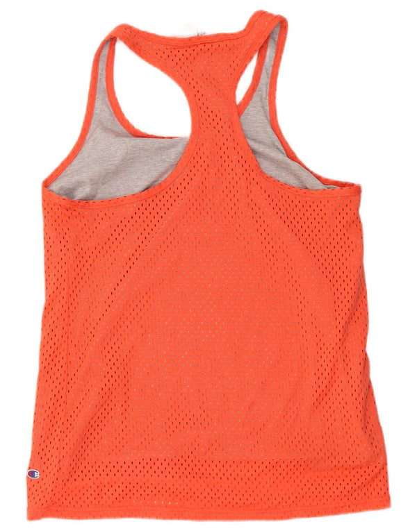 Champion Womens Athletic Fit Graphic Vest Top UK 14 Medium Orange Polyester