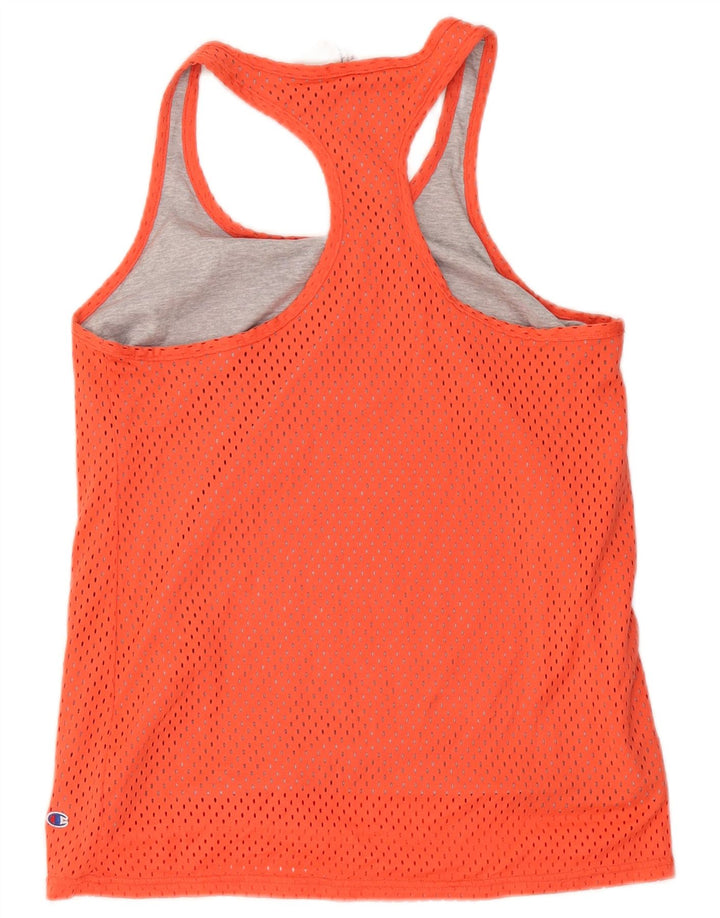 Champion Womens Athletic Fit Graphic Vest Top UK 14 Medium Orange Polyester