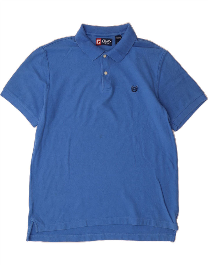 CHAPS Mens Polo Shirt Large Blue Cotton Vintage Chaps and Second-Hand Chaps from Messina Hembry 