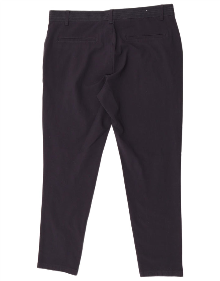 Zara Womens Slim Chino Trousers XL W34 L31 Navy Blue Polyester
