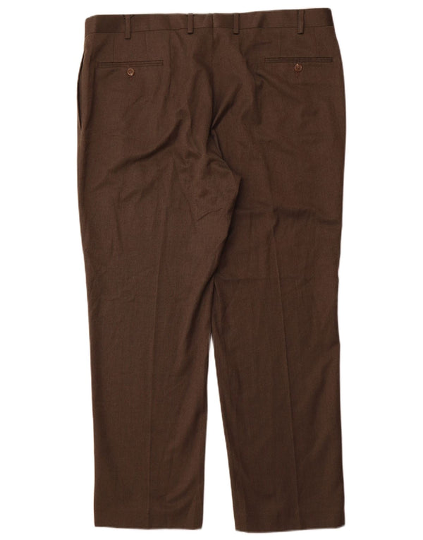 Ralph Lauren Mens Slim Suit Trousers W40 L30 Brown Polyester