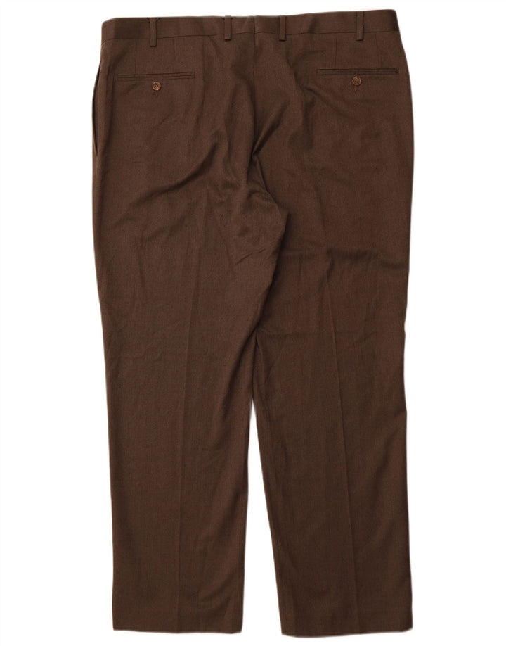 Ralph Lauren Mens Slim Suit Trousers W40 L30 Brown Polyester