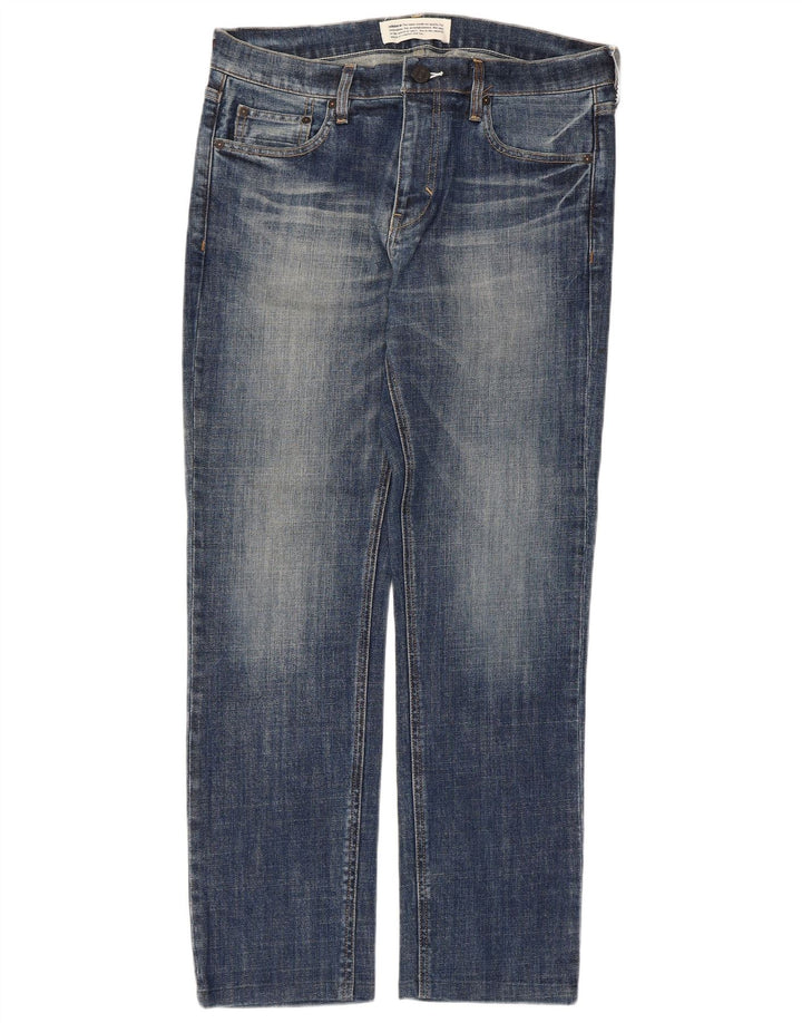 Adidas Mens Straight Jeans W32 L29 Blue Cotton