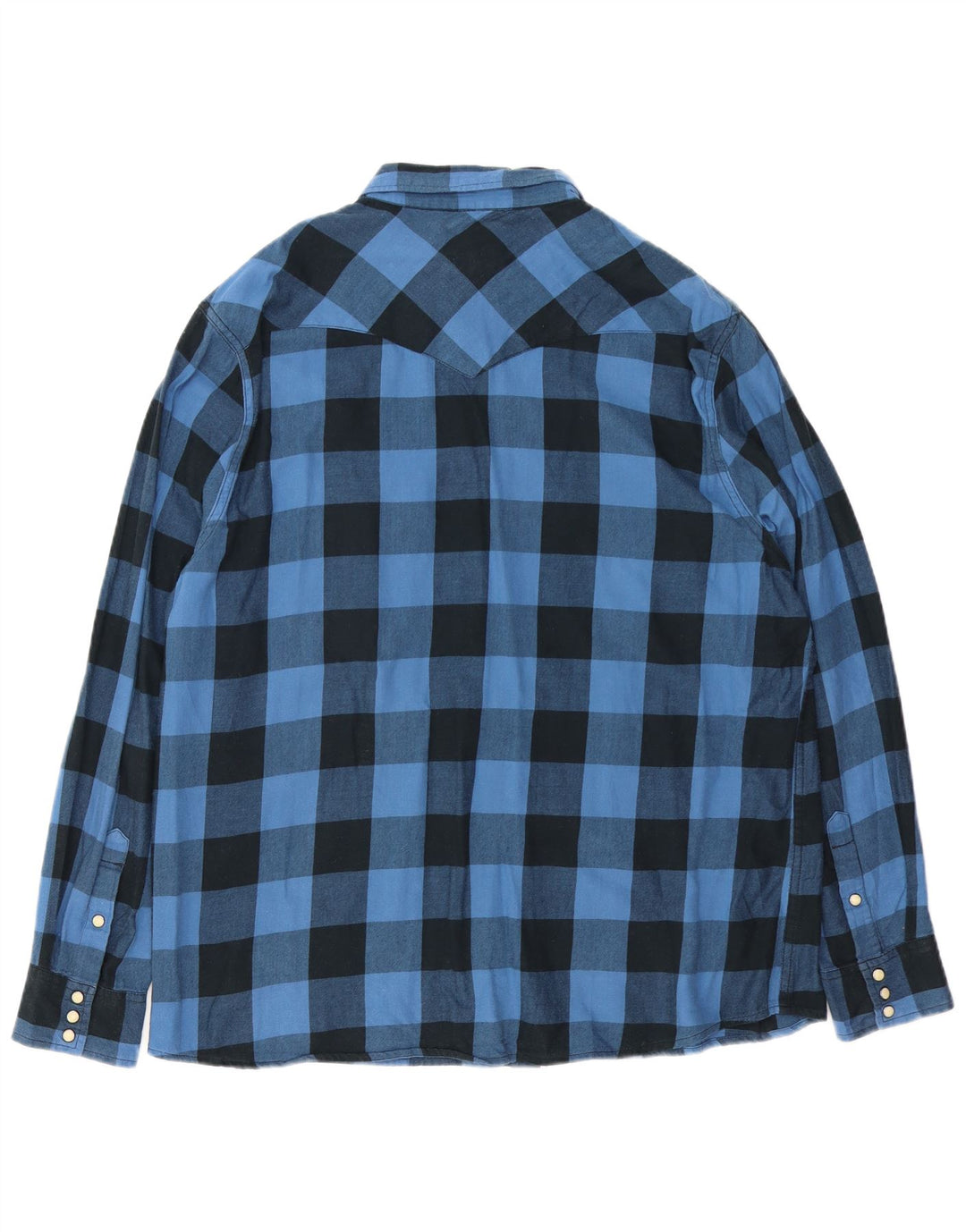 Wrangler Mens Regular Fit Flannel Shirt XL Blue Gingham Cotton