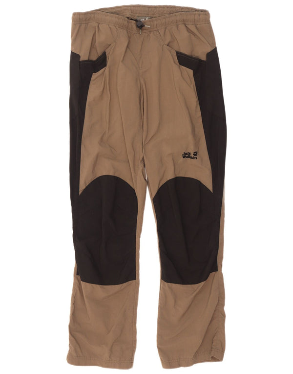 Jack Wolfskin Mens Hiking Trousers Medium W32 L33 Brown Colourblock