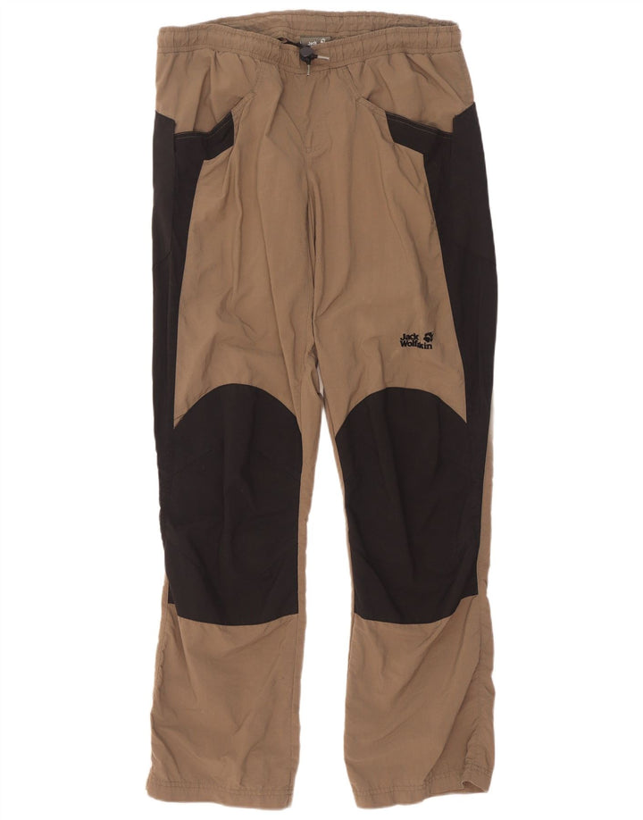 Jack Wolfskin Mens Hiking Trousers Medium W32 L33 Brown Colourblock