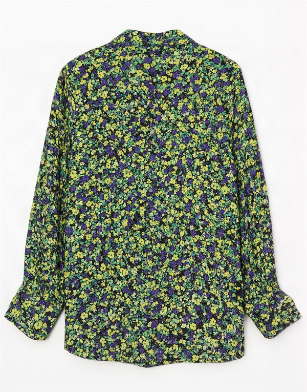Zara Womens Shirt Blouse UK 10 Small Multicoloured Floral Viscose