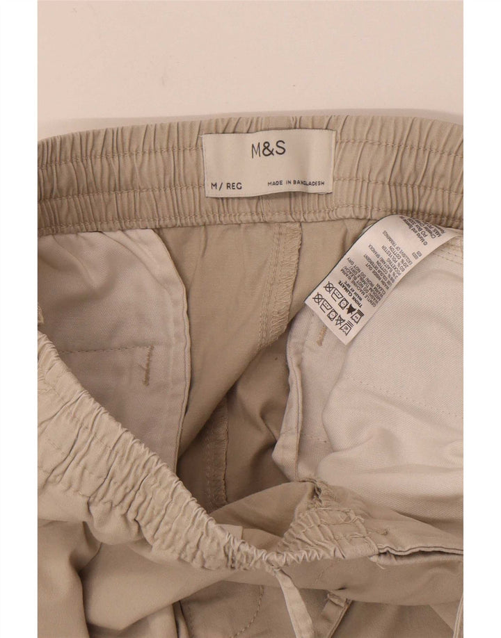 Marks & Spencer Mens Slim Chino Trousers Medium W32 L29 Beige Cotton