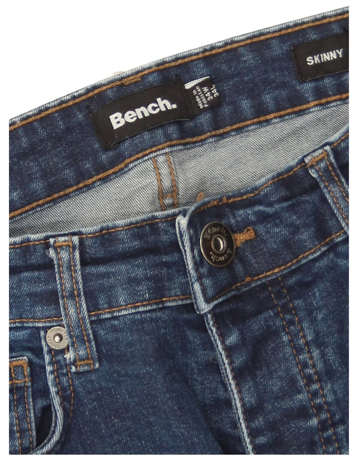 Bench Mens Skinny Jeans W34 L34 Blue Cotton