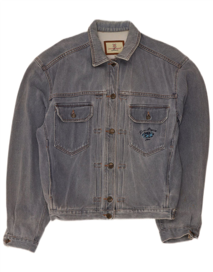 LAURA BIAGIOTTI Womens Denim Jacket UK 16 Large Blue