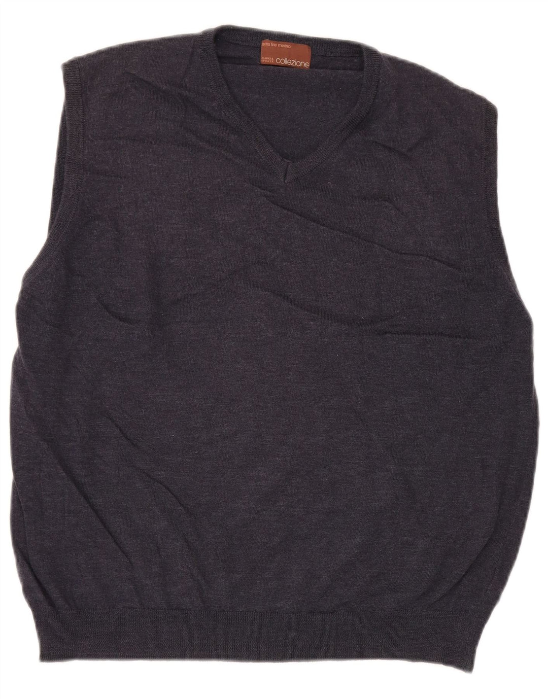 Marks & Spencer Mens Vest Tank Top XL Navy Blue Merino Wool