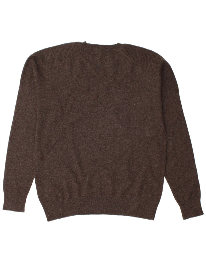 Lee Womens Crew Neck Jumper Sweater UK 20 2XL Brown Lambswool