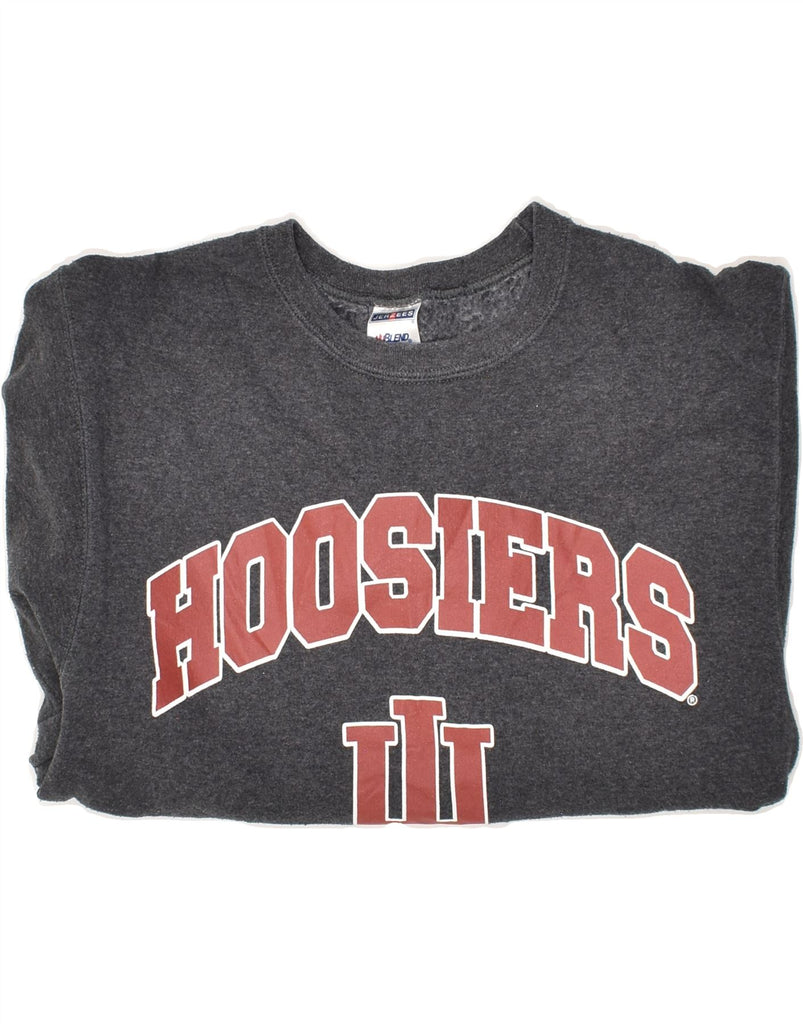 JERZEES Mens Hoosiers Graphic Sweatshirt Jumper Small Grey Cotton | Vintage Jerzees | Thrift | Second-Hand Jerzees | Used Clothing | Messina Hembry 