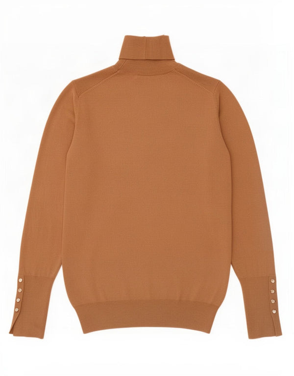 Zara Womens Roll Neck Jumper Sweater UK 18 XL Brown