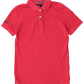 Superdry Mens Short Sleeve Polo Shirt Medium Pink Cotton