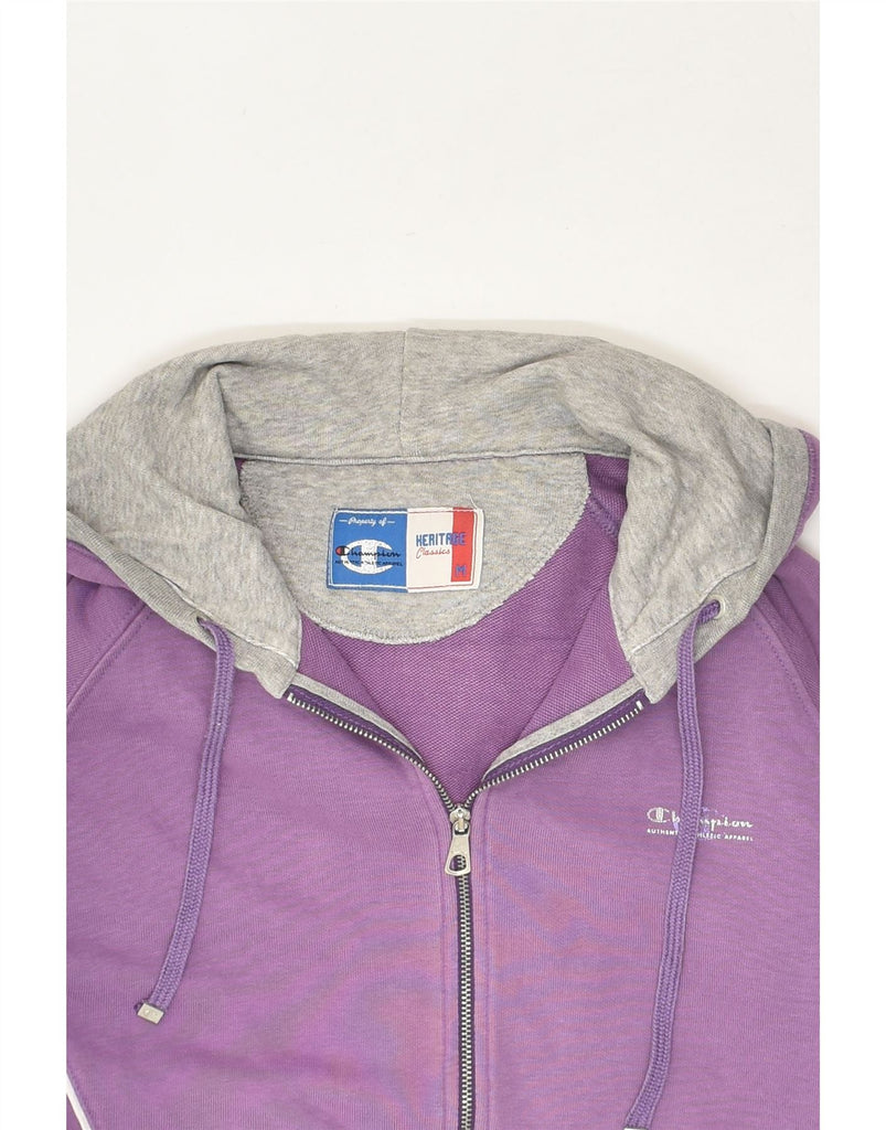 CHAMPION Womens Heritage Classics Zip Hoodie Sweater UK 14 Medium Purple | Vintage Champion | Thrift | Second-Hand Champion | Used Clothing | Messina Hembry 