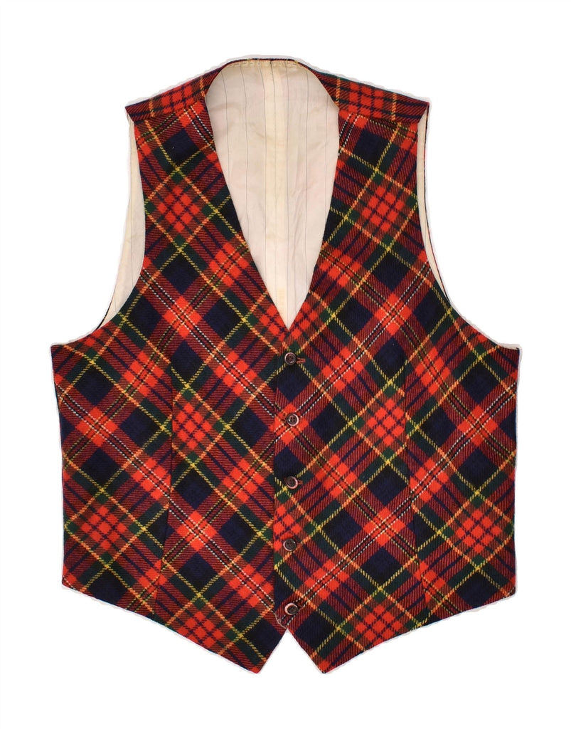 VINTAGE Mens Waistcoat Medium Red Check | Vintage Vintage | Thrift | Second-Hand Vintage | Used Clothing | Messina Hembry 