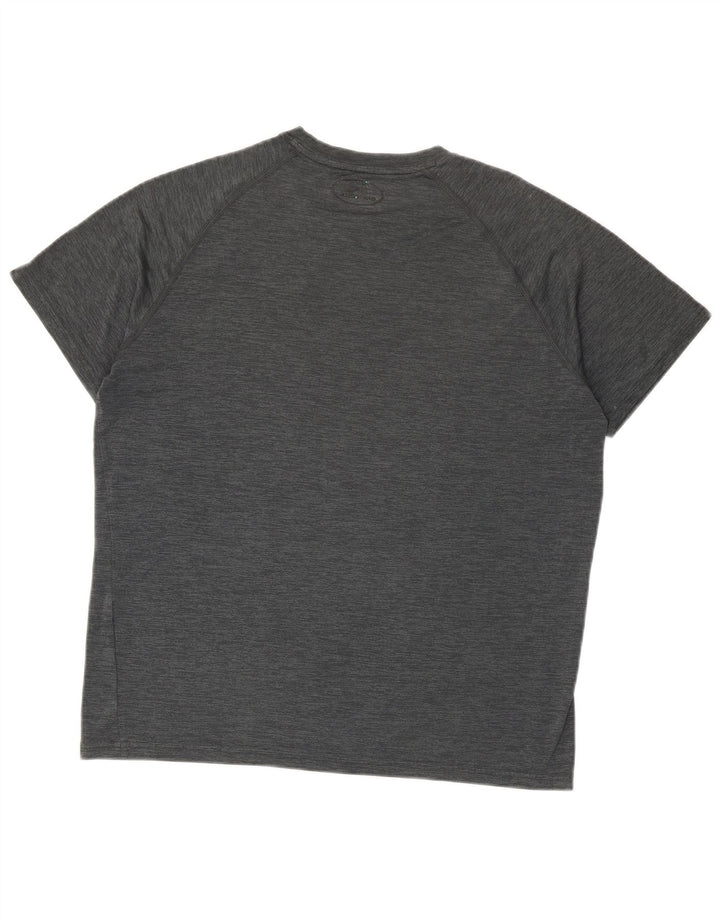UNDER ARMOUR Mens Heat Gear T-Shirt Top Medium Grey Flecked