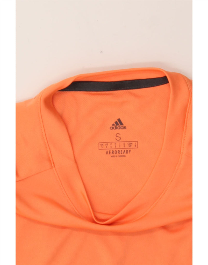 ADIDAS Mens Aeroready T-Shirt Top Small Orange Polyester Vintage Adidas and Second-Hand Adidas from Messina Hembry 