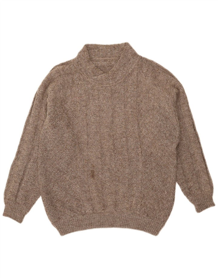 Vintage Mens Turtle Neck Jumper Sweater IT 54 XL Grey Flecked