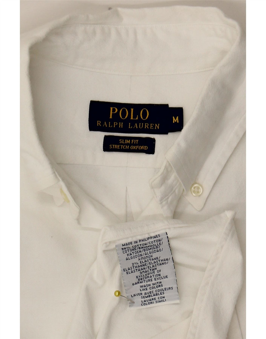 Polo Ralph Lauren Mens Slim Fit Shirt Medium White Cotton