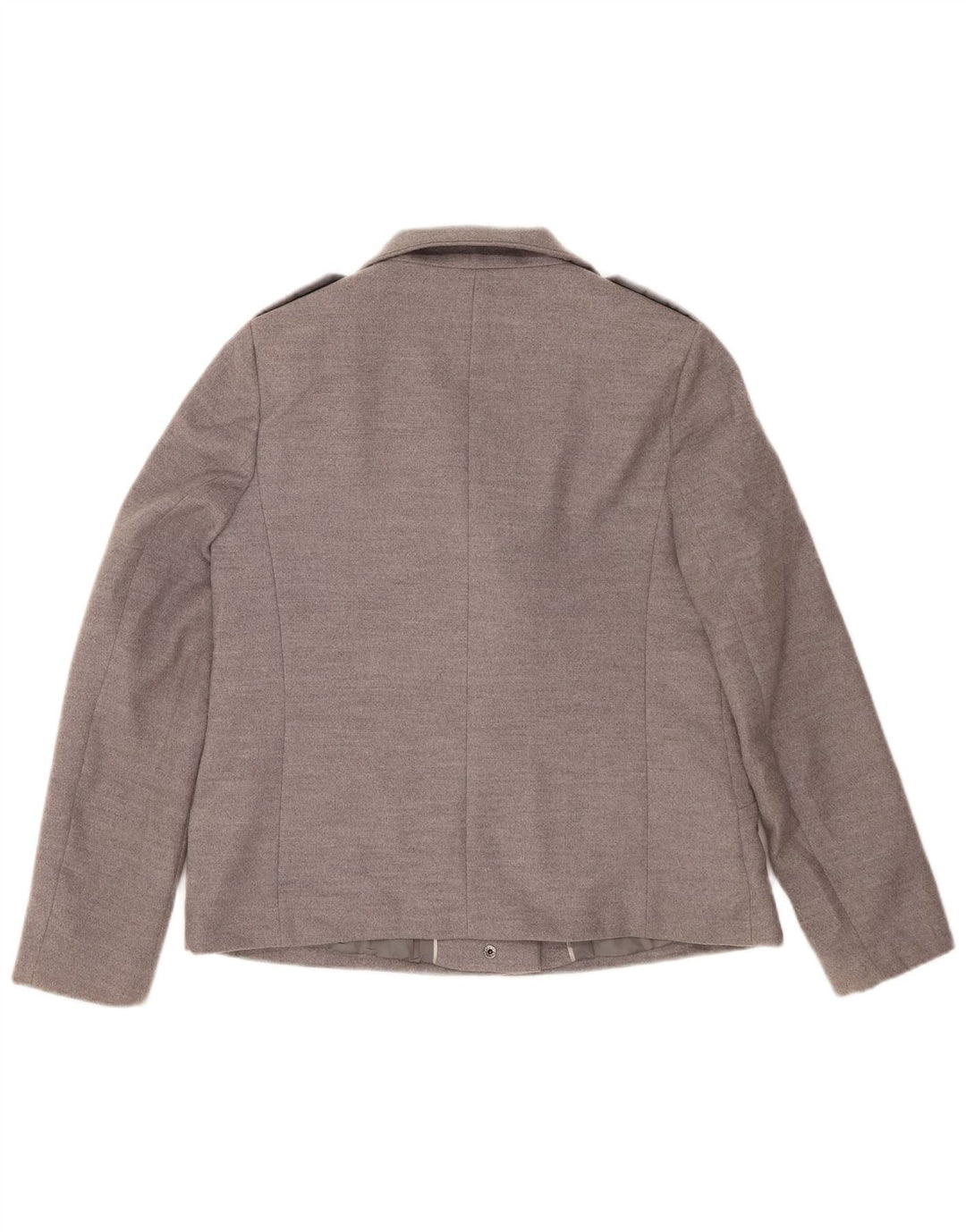Marks & Spencer Womens Short Military Blazer Jacket UK 12 Medium Grey