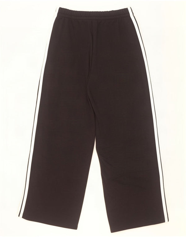 Adidas Womens Wide Leg Tracksuit Trousers UK 16/18 Large Black Cotton